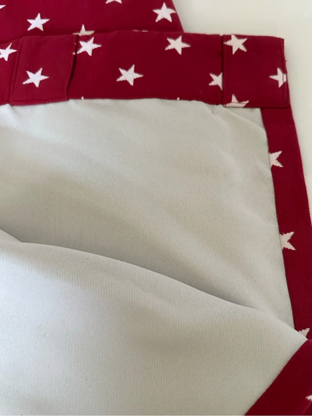 Pottery Barn Kids Red Curtain Panels with White Stars